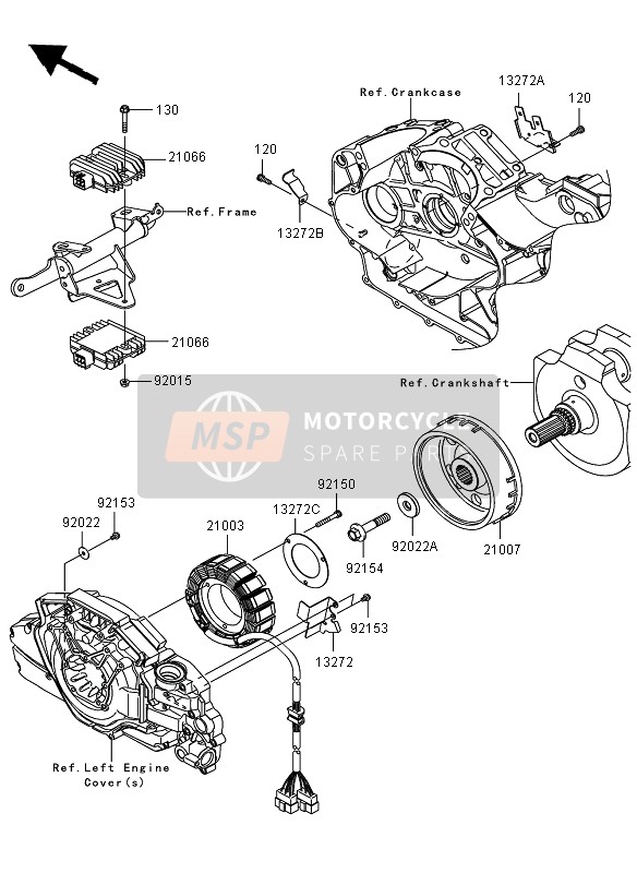 Kawasaki VN1700 VOYAGER ABS 2010 Generatore per un 2010 Kawasaki VN1700 VOYAGER ABS