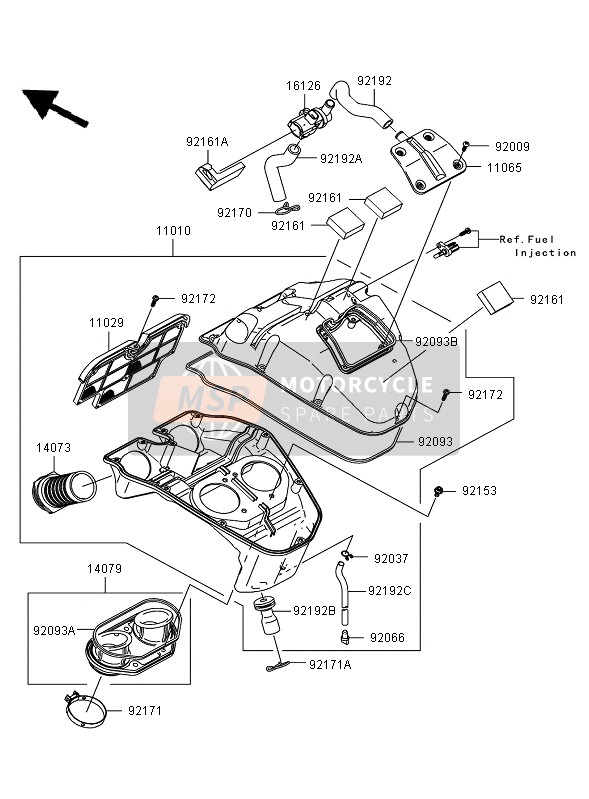 Kawasaki ER-6N 2006 Purificateur d'air pour un 2006 Kawasaki ER-6N