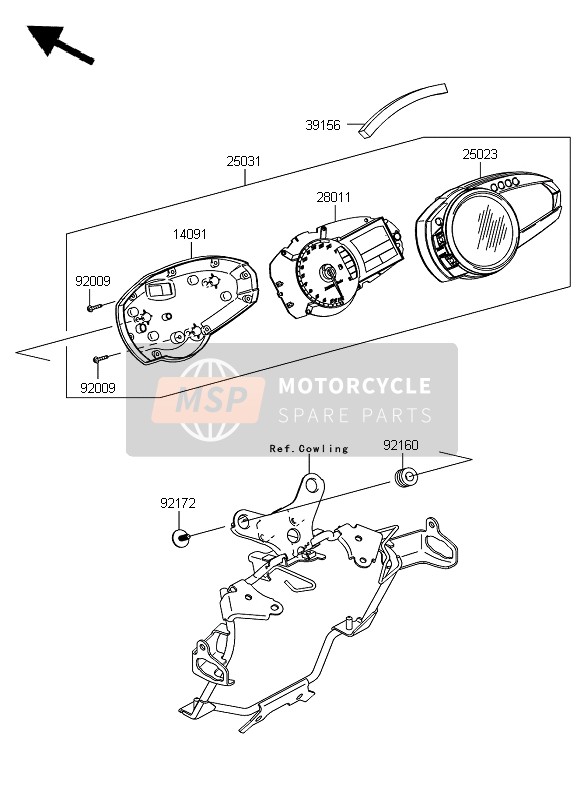 Kawasaki Z750 2010 Meter for a 2010 Kawasaki Z750