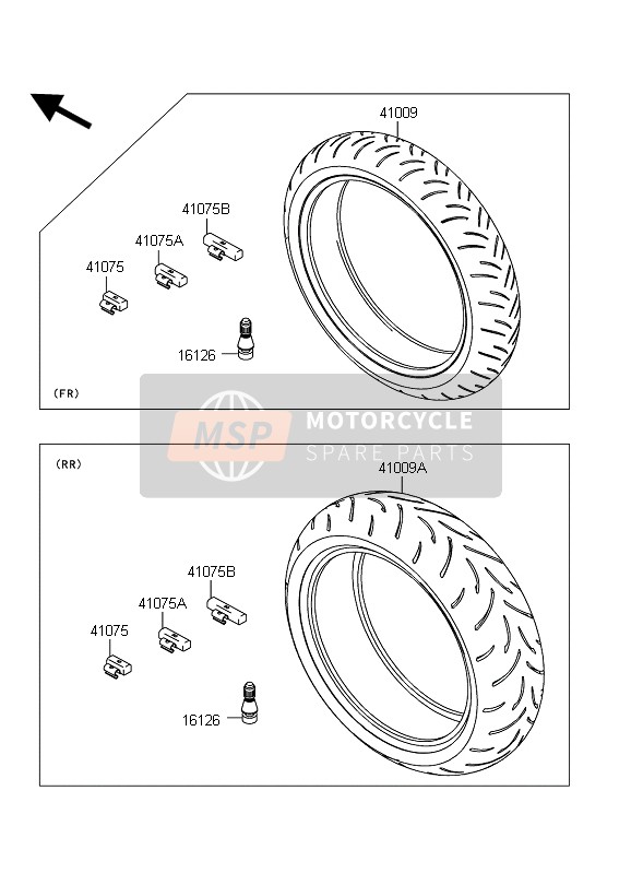 Kawasaki Z1000 2010 Tyres for a 2010 Kawasaki Z1000