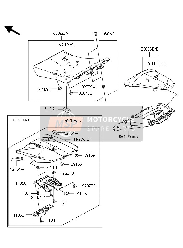 530030162MA, Leather,Frseat,Black, Kawasaki, 1