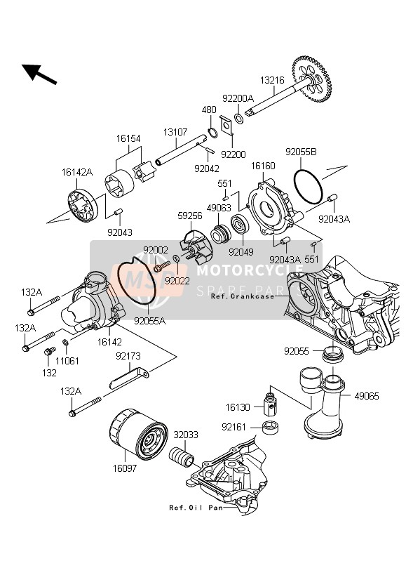 Kawasaki Z1000 ABS 2010 Oil Pump for a 2010 Kawasaki Z1000 ABS