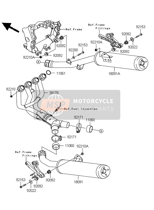 Kawasaki ZZR1400 ABS 2010 Muffler for a 2010 Kawasaki ZZR1400 ABS