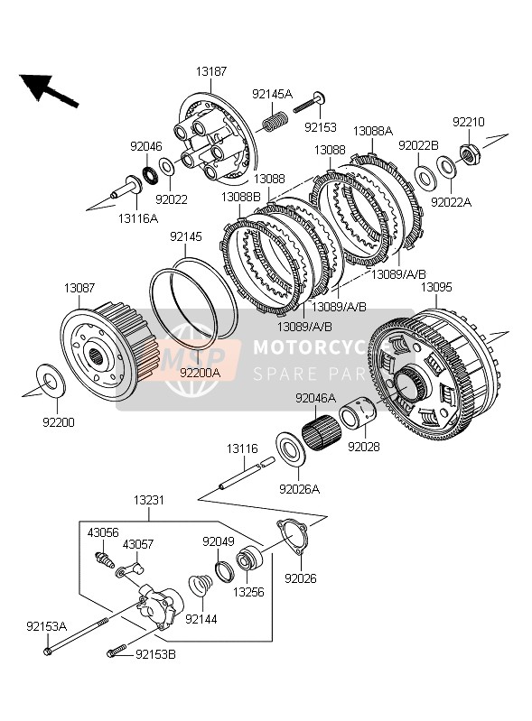 Kawasaki ZZR1400 ABS 2010 Clutch for a 2010 Kawasaki ZZR1400 ABS