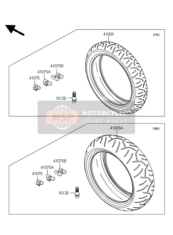 Kawasaki ZZR1400 ABS 2010 Pneus pour un 2010 Kawasaki ZZR1400 ABS