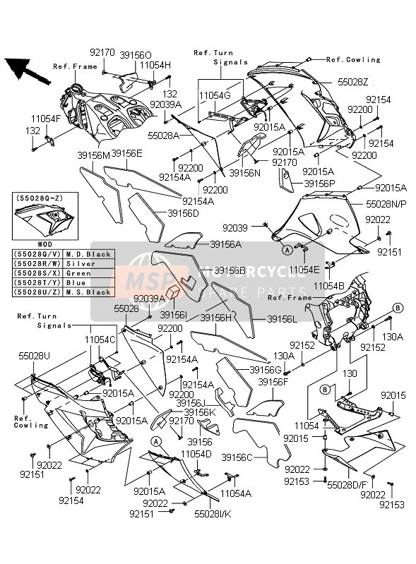 550280219660, Cowling, Cnt, Rh, M.S.Black, Kawasaki, 0