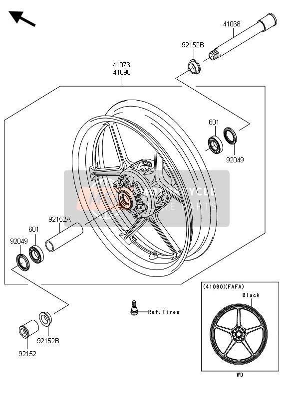 Kawasaki NINJA ZX-10R 2010 Front Hub for a 2010 Kawasaki NINJA ZX-10R