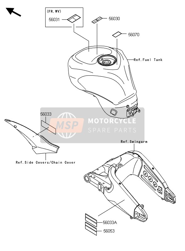 Kawasaki NINJA ZX-10R 2010 Labels for a 2010 Kawasaki NINJA ZX-10R