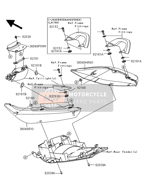 360400038474, Arriere De Selle, Rh, G.Gri, Kawasaki, 3