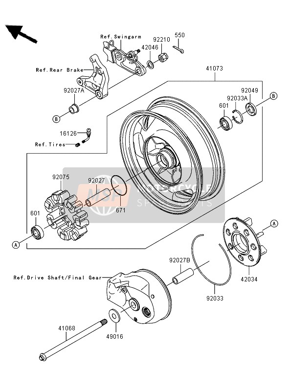 410730032, WHEEL-ASSY,Rr, Kawasaki, 0