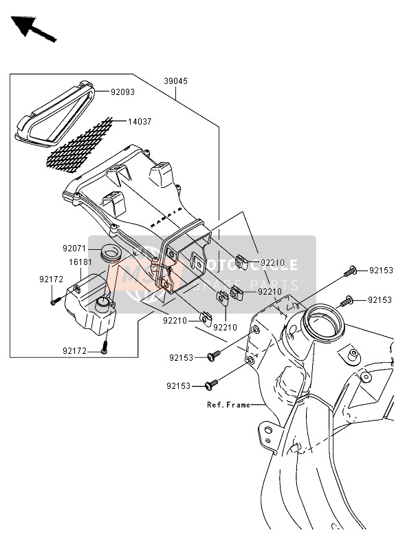 390450020, DUCT-ASSY, Ram, Kawasaki, 2