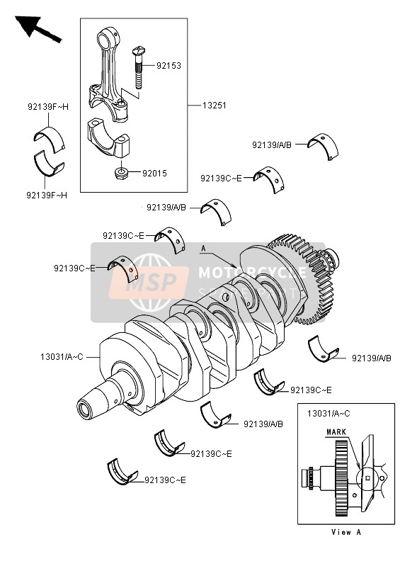 921390072, Bushing,CRANK#3&#5,Black, Kawasaki, 0