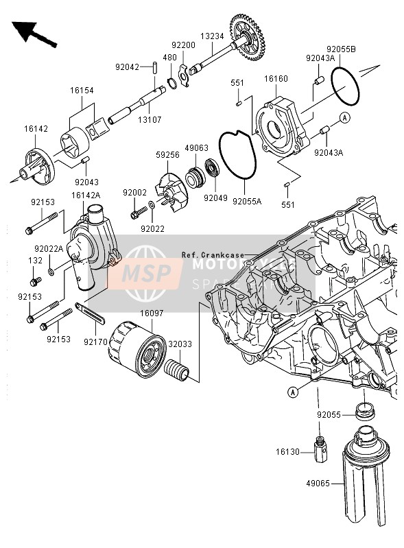 161600068, Body,Oil Pump ZX636-C1H, Kawasaki, 0