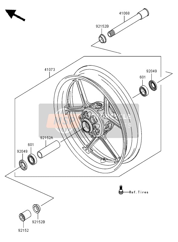 Kawasaki NINJA ZX-6R 2005 Front Hub for a 2005 Kawasaki NINJA ZX-6R