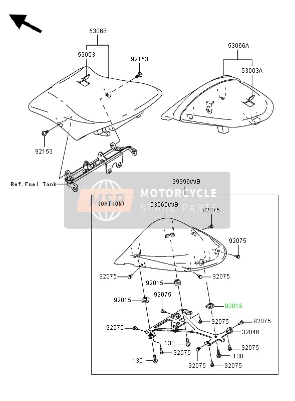 530650005725, Sitzdeckel, Kawasaki, 0