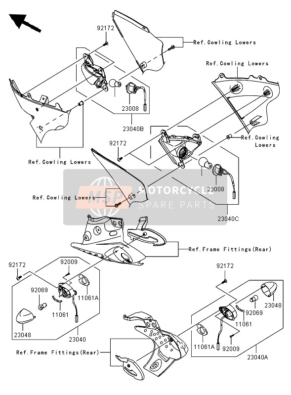 230480003, LENS-SIGNALLAMP,Rr, Kawasaki, 0