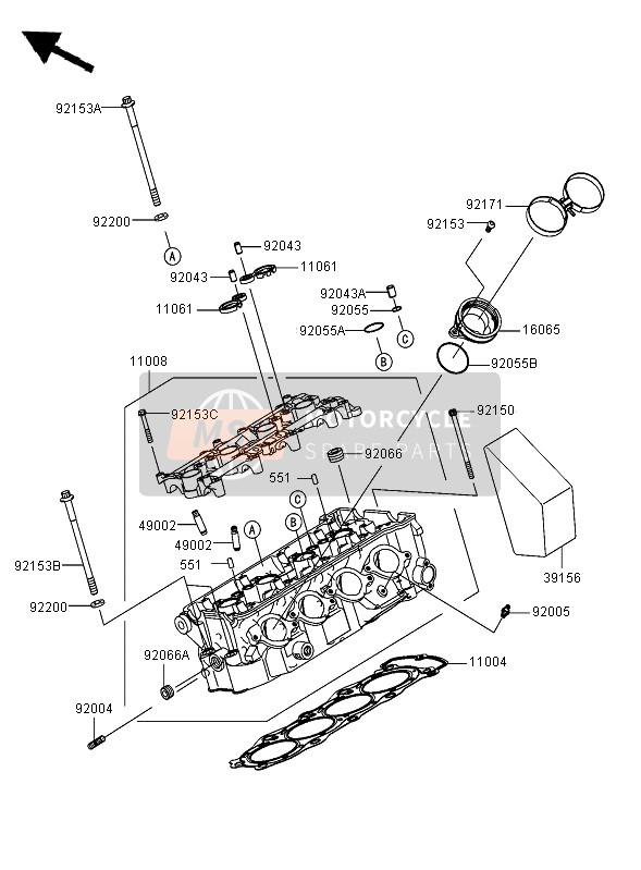 110080063, HEAD-COMP-CYLINDER ZX636-C1, Kawasaki, 0