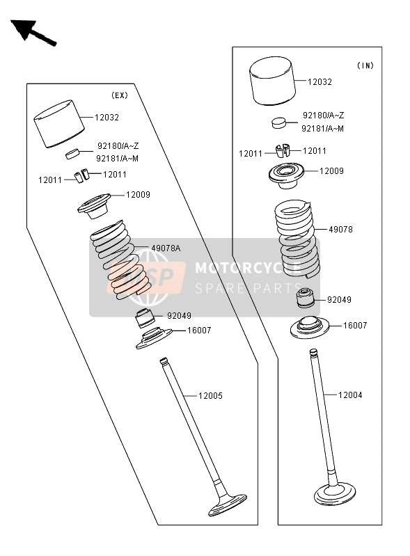 Kawasaki NINJA ZX-6RR 2005 Valve for a 2005 Kawasaki NINJA ZX-6RR