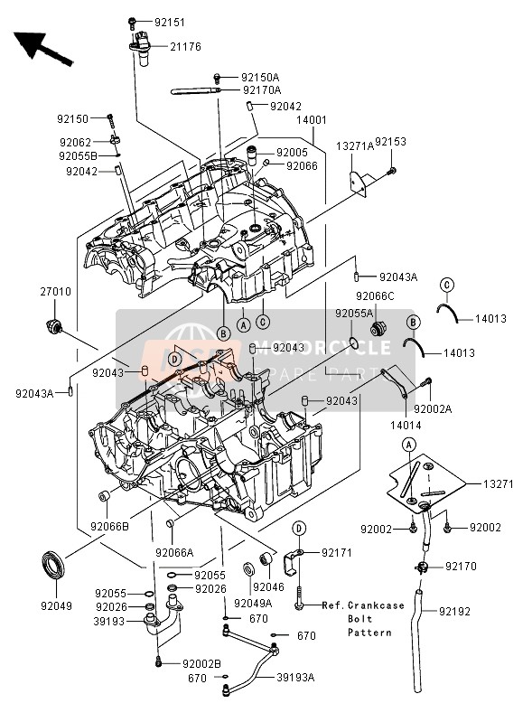 Kawasaki NINJA ZX-6RR 2005 Crankcase for a 2005 Kawasaki NINJA ZX-6RR