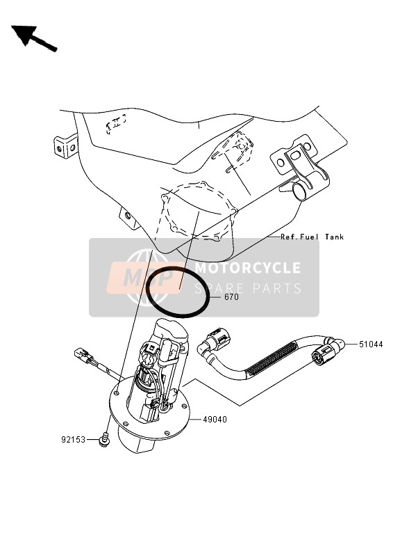 Kawasaki NINJA ZX-6RR 2005 KRAFTSTOFFPUMPE für ein 2005 Kawasaki NINJA ZX-6RR