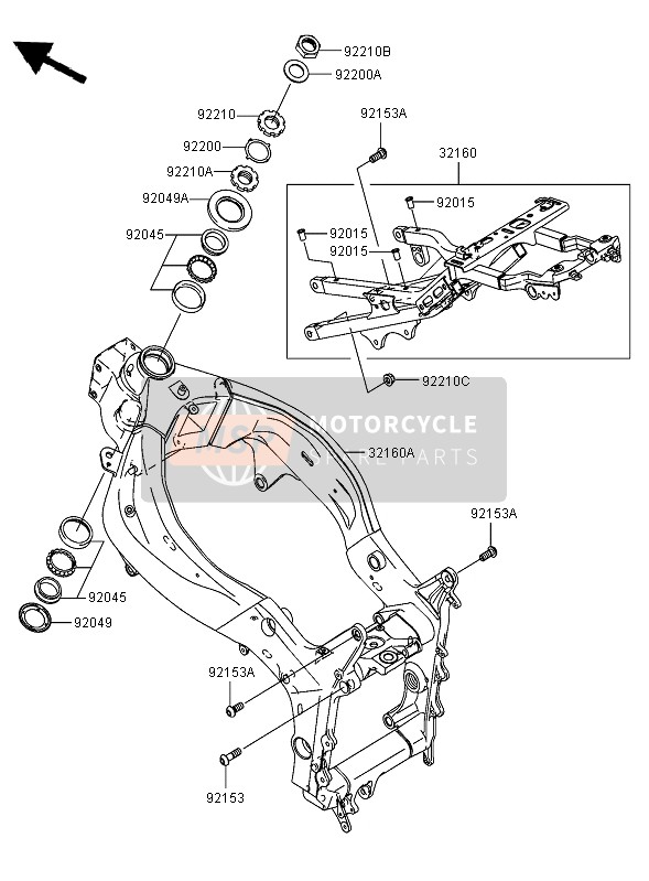 Kawasaki NINJA ZX-6RR 2005 Frame for a 2005 Kawasaki NINJA ZX-6RR