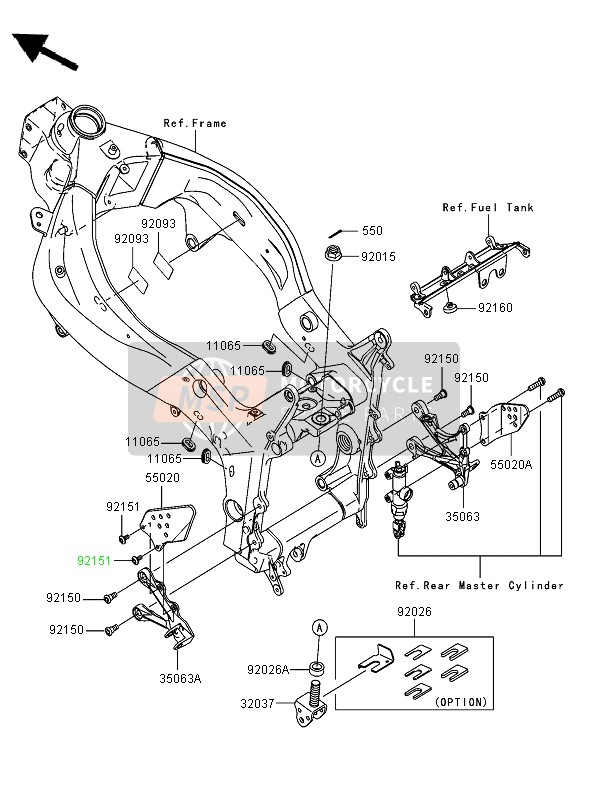 Kawasaki NINJA ZX-6RR 2005 Frame Fittings (Front) for a 2005 Kawasaki NINJA ZX-6RR