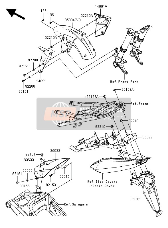 350040076660, FENDER-FRONT, M.S.Black, Kawasaki, 0