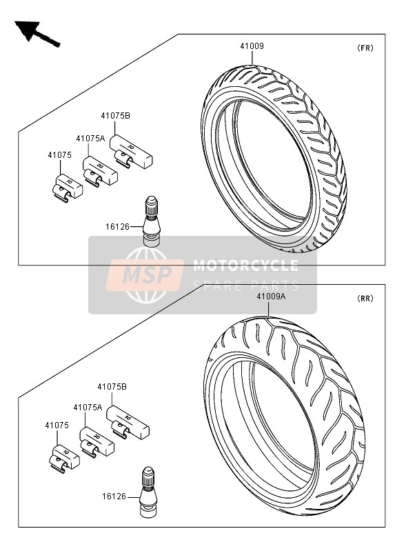 Kawasaki NINJA ZX-10R 2005 Tyres for a 2005 Kawasaki NINJA ZX-10R