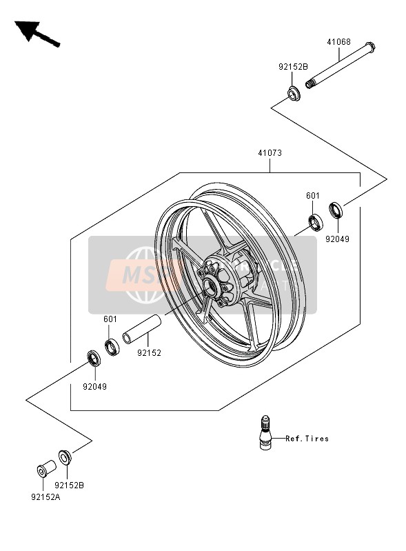 Kawasaki NINJA ZX-10R 2005 Front Hub for a 2005 Kawasaki NINJA ZX-10R