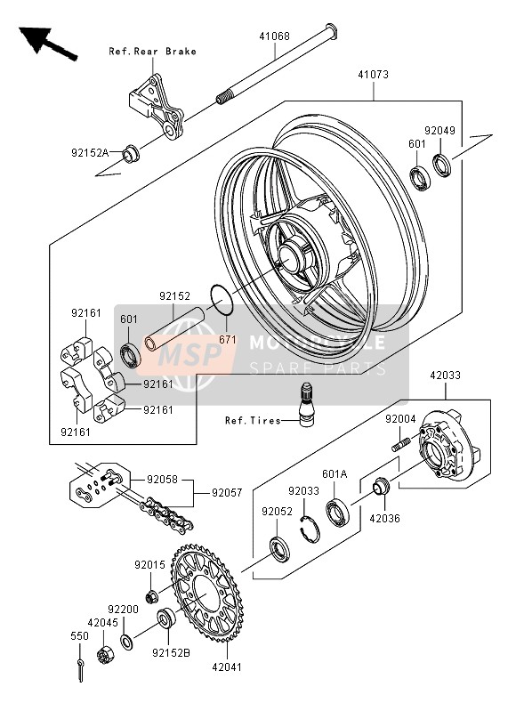 420410005, Plato Arrastre, Z-39, Kawasaki, 2