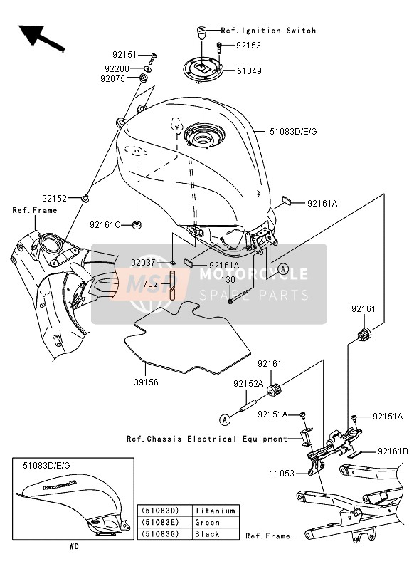 510835414777, TANK-COMP-FUEL, L.Green, Kawasaki, 0