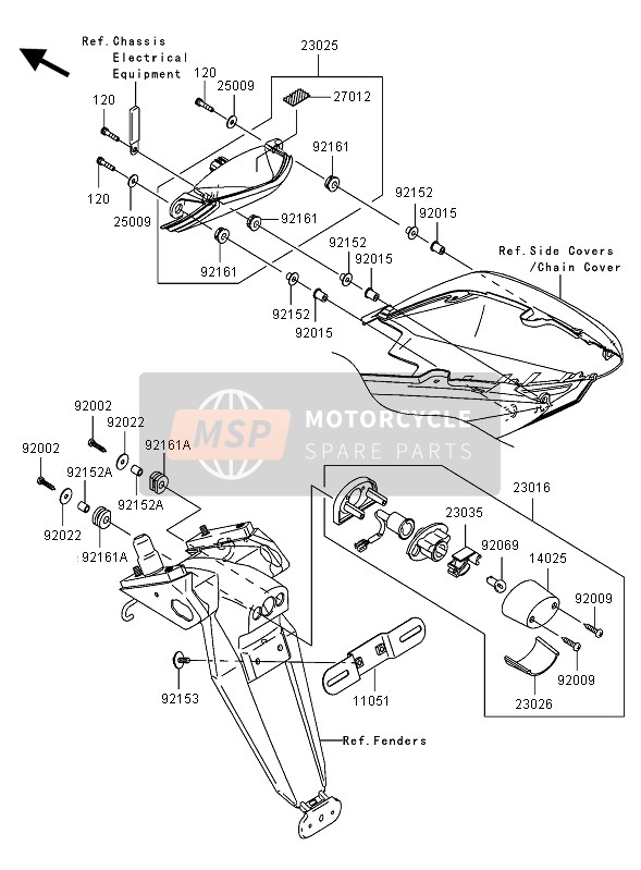 Kawasaki NINJA ZX-10R 2005 Tail Light for a 2005 Kawasaki NINJA ZX-10R