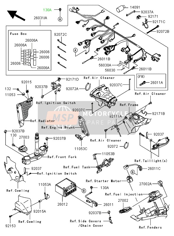 Kawasaki NINJA ZX-10R 2005 CHASSIS ELEKTRISCHE AUSRÜSTUNG für ein 2005 Kawasaki NINJA ZX-10R