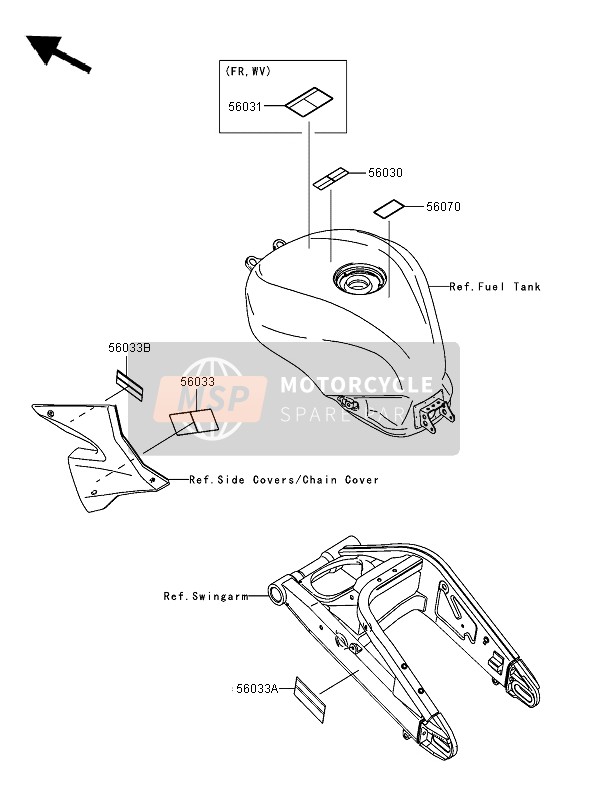 Kawasaki NINJA ZX-10R 2005 Labels for a 2005 Kawasaki NINJA ZX-10R