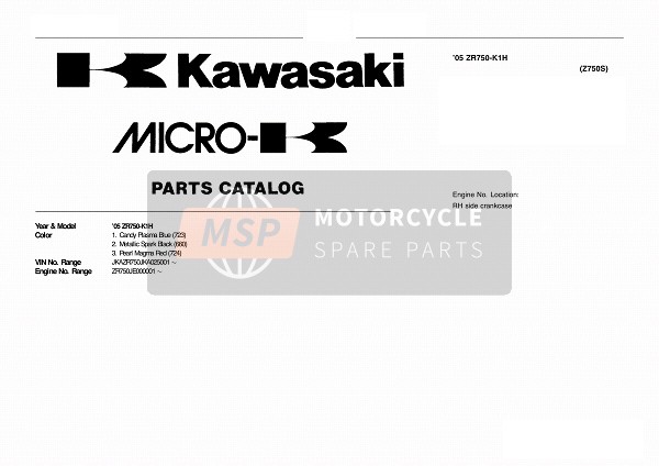 Kawasaki Z750S 2005 Modellidentifikation für ein 2005 Kawasaki Z750S