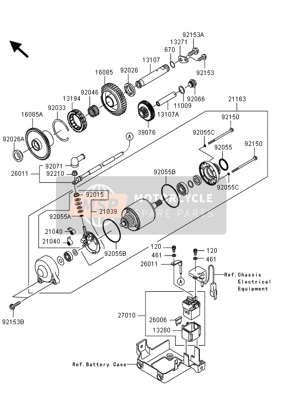 Kawasaki 1400GTR ABS 2013 Starter Motor for a 2013 Kawasaki 1400GTR ABS