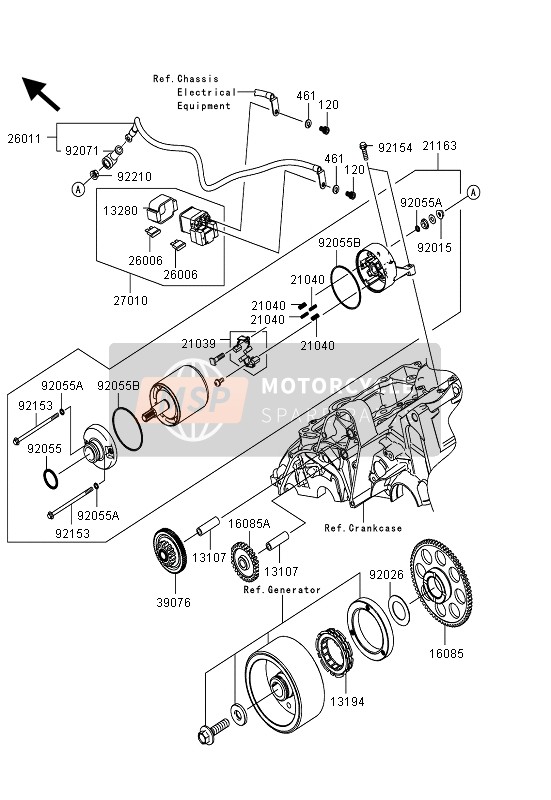 Kawasaki ER-6F 2013 Starter Motor for a 2013 Kawasaki ER-6F