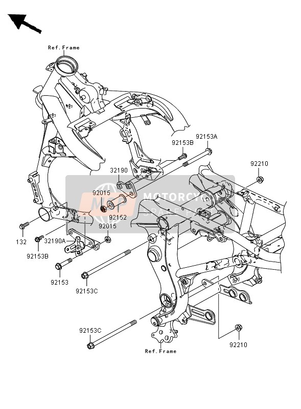 Kawasaki ER-6N ABS 2006 Engine Mount for a 2006 Kawasaki ER-6N ABS