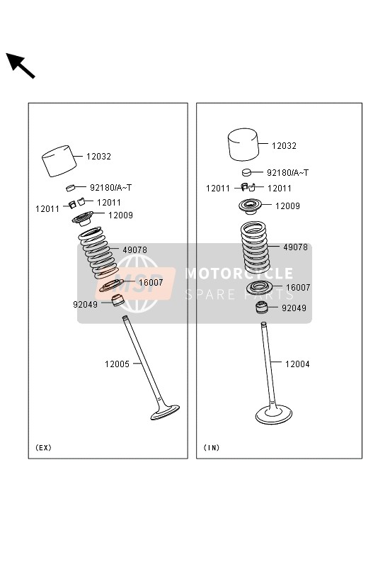 Kawasaki ER-6F ABS 2013 Valves for a 2013 Kawasaki ER-6F ABS