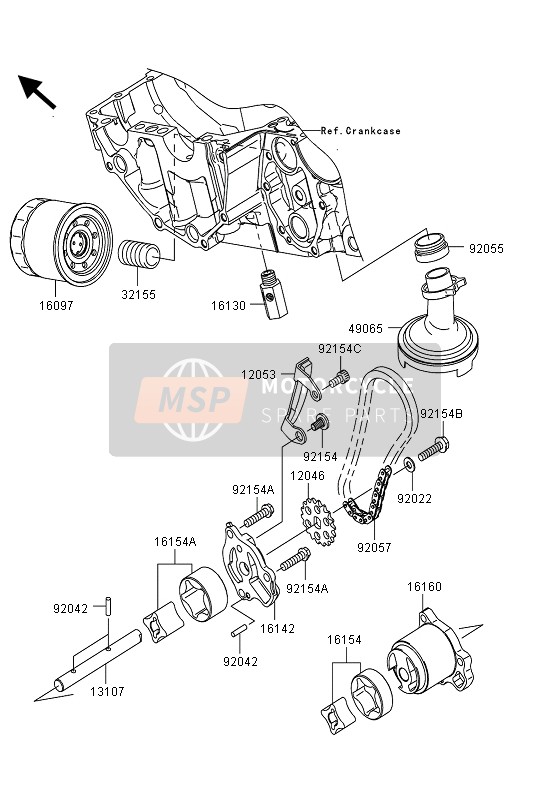 Kawasaki ER-6F ABS 2013 Pompa dell'olio per un 2013 Kawasaki ER-6F ABS