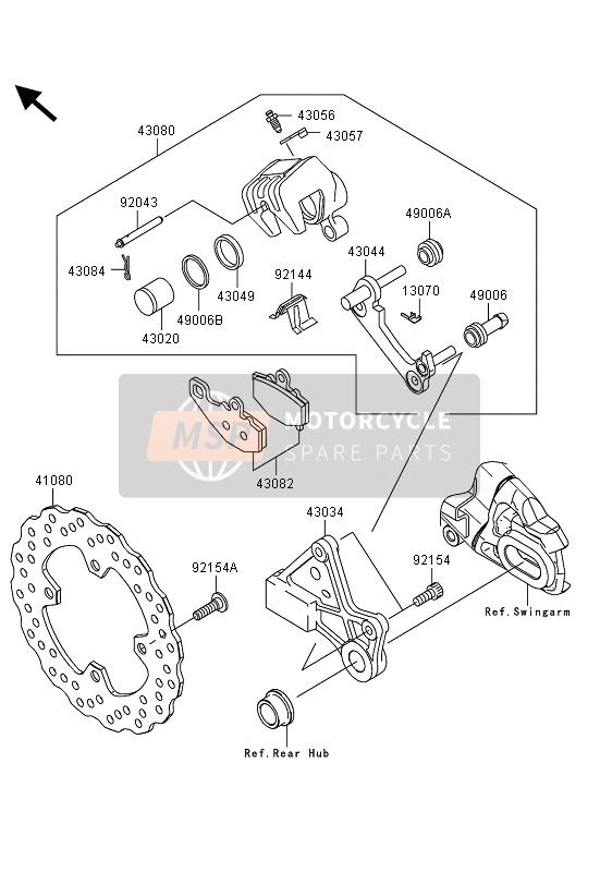 Kawasaki ER-6N 2013 Rear Brake for a 2013 Kawasaki ER-6N