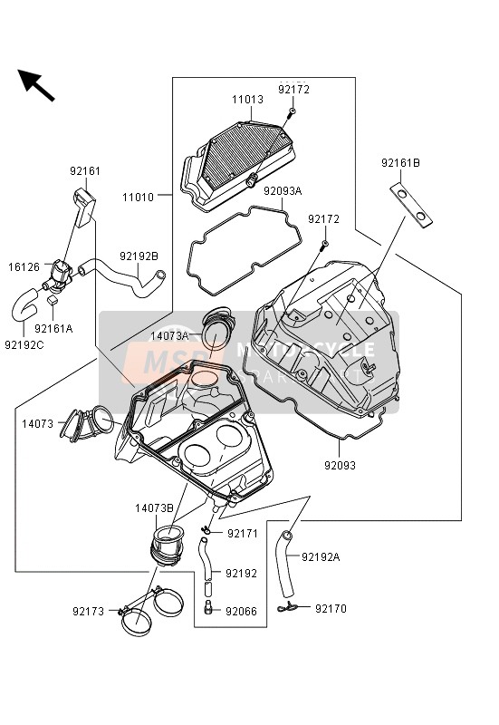 Kawasaki ER-6N ABS 2013 Purificateur d'air pour un 2013 Kawasaki ER-6N ABS