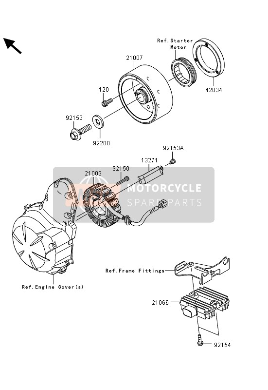 Kawasaki ER-6N ABS 2013 Générateur pour un 2013 Kawasaki ER-6N ABS