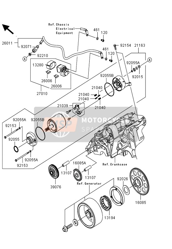 Kawasaki ER-6N ABS 2013 Motorino di avviamento per un 2013 Kawasaki ER-6N ABS