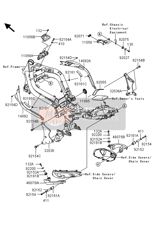 Kawasaki ER-6N ABS 2013 Frame Fittings for a 2013 Kawasaki ER-6N ABS