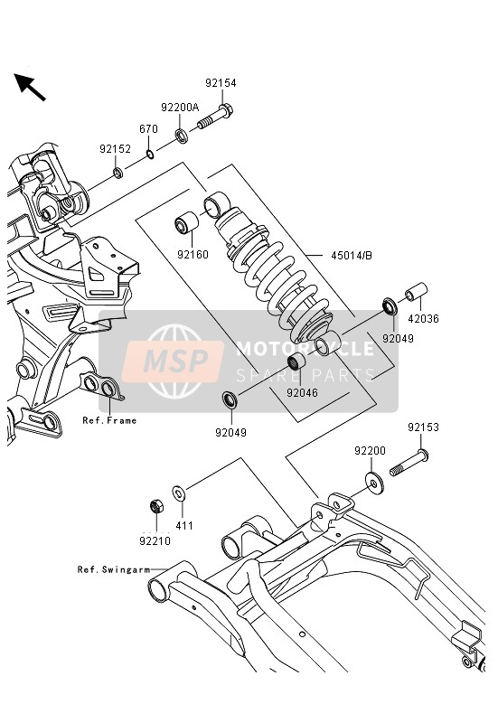 Kawasaki ER-6N ABS 2013 AUFHÄNGUNG & STOSSDÄMPFER für ein 2013 Kawasaki ER-6N ABS