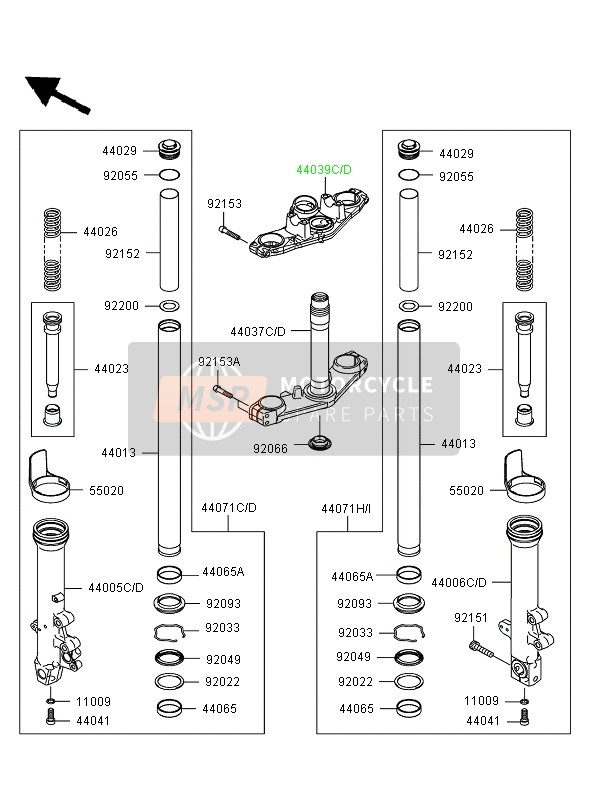 Kawasaki ER-6N ABS 2006 Front Fork for a 2006 Kawasaki ER-6N ABS