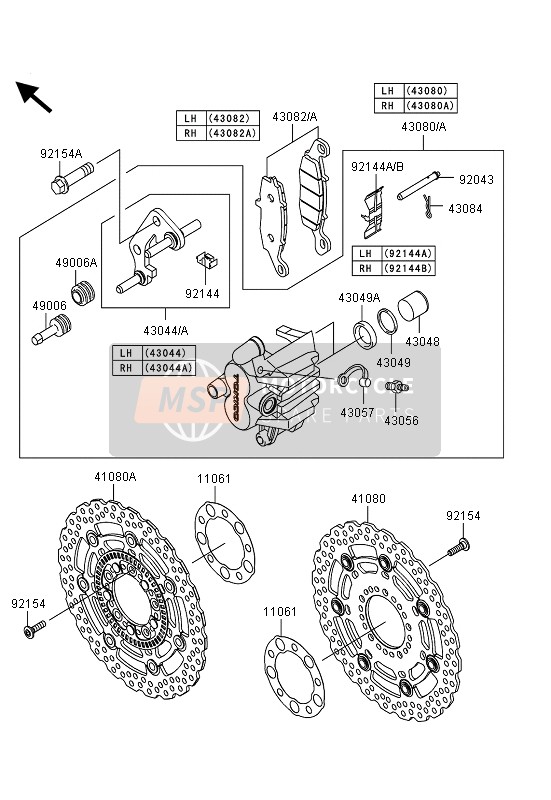 Kawasaki ER-6N ABS 2013 Freno anteriore per un 2013 Kawasaki ER-6N ABS