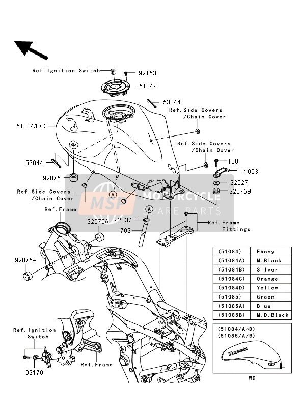 Kawasaki ER-6N ABS 2006 Réservoir d'essence pour un 2006 Kawasaki ER-6N ABS