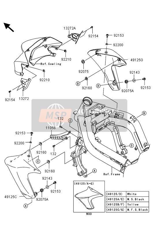 Kawasaki ER-6N ABS 2013 ABDECKUNG für ein 2013 Kawasaki ER-6N ABS